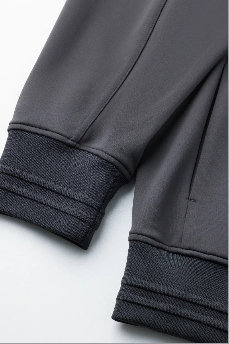 Direct From Brand,FYNE, FYNE Dark Grey Performance Stand Collar Jacket, Grey, Medium-52-TagM
