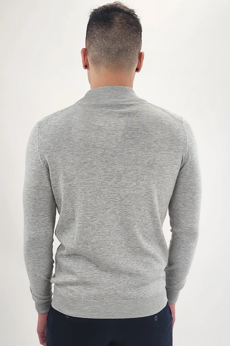 Wholesale,Jakamen, Jakamen Light Grey Mockneck Textured Sweater, Grey, Small-38-TagS