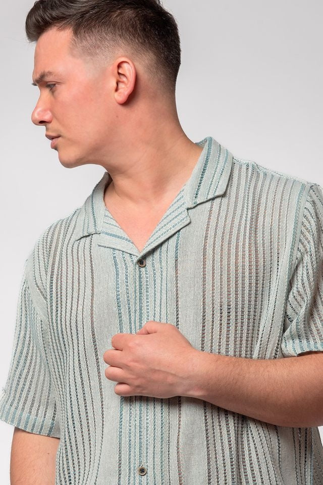 Wholesale,NOLS, NOLS Pastel Blue Cotton Textured Shirt, Blue, Small-42-TagSMedium-44-TagMLarge-46-TagLExtra Large-50-TagXLExtra Extra Large-52-TagXXL