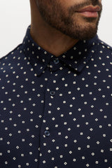 Julian & Mark Black Square Dot Geo Short Sleeve Jersey Shirt