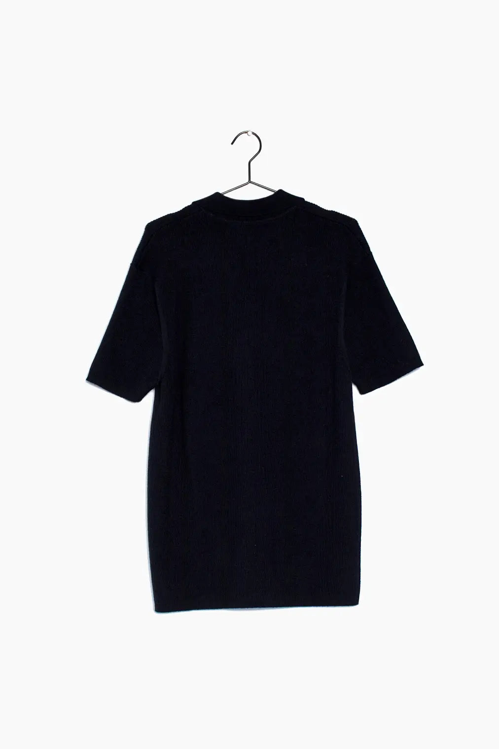 Faire,Common Market, Common Market Black Relaxed Fit Short Sleeve Polo, Black, Large-44-TagXL