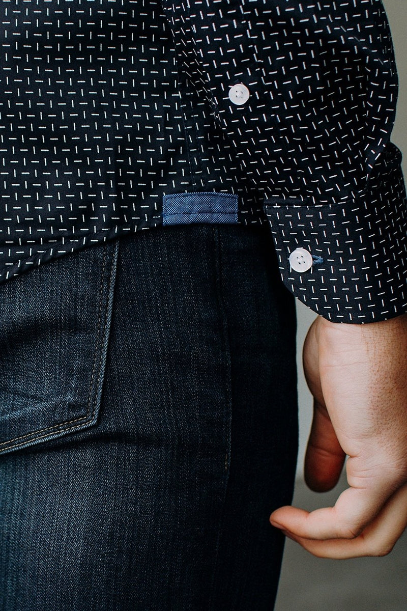 Faire,Alynn, Alynn Navy with White Dot Print Shirt, Blue, Extra Extra Large-54-TagXXL