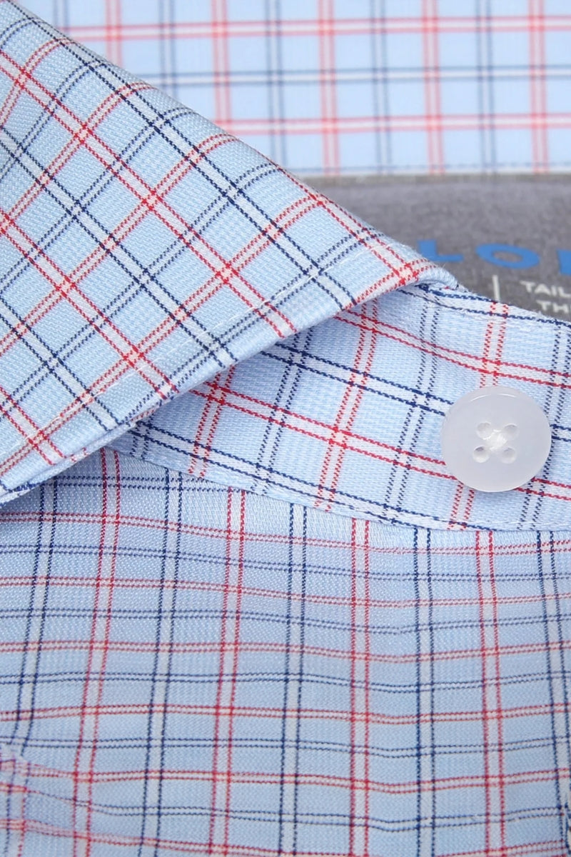 Wholesale,Twillory, Twillory Blue/Red Mini Windowpane Performance Shirt, Blue, Large-47-Tag16.5