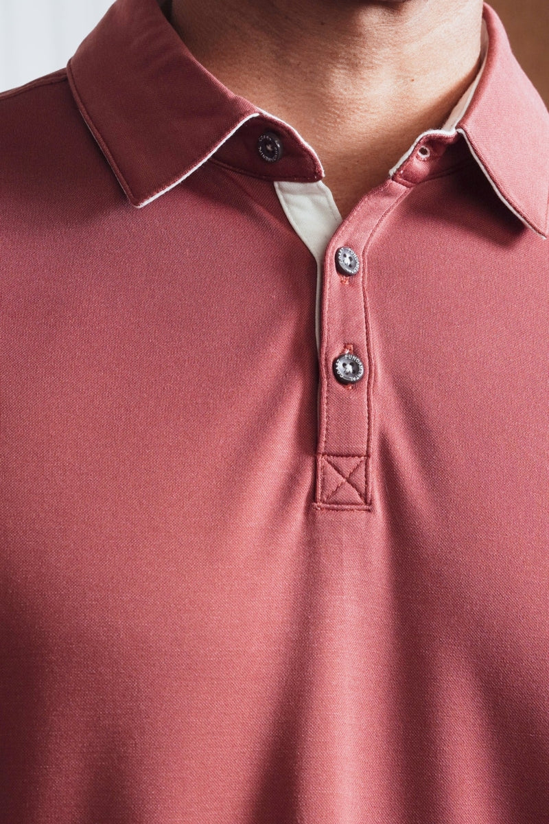 Wholesale,Fundamental Coast, Fundamental Coast Red with White Contrast Polo, Red, Small-40-TagSMedium-42-TagMLarge-44-TagLExtra Large-46-TagXL