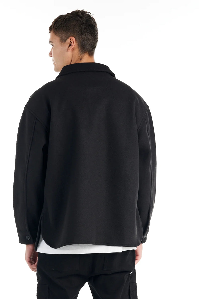 Wholesale,Nana Judy, Nana Judy Black Soft Fabric Shacket, Black, Extra Extra Large-56-TagXXL