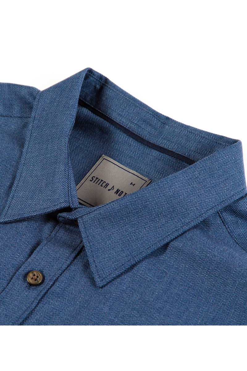 Stitch Note Navy 100% Egyptian Cotton Shirt