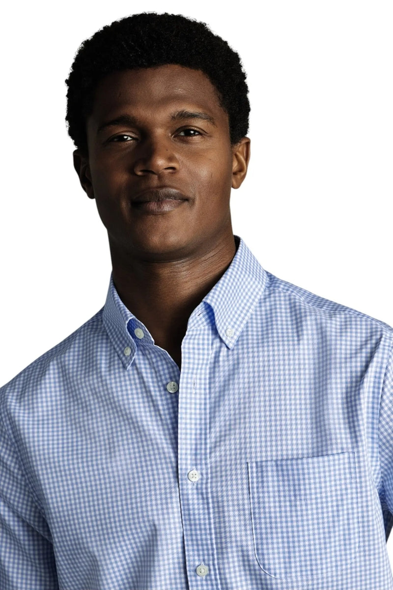 Wholesale,Charles Tyrwhitt, Charles Tyrwhitt Blue Stretch Check Shirt, Blue, Small-40-TagS