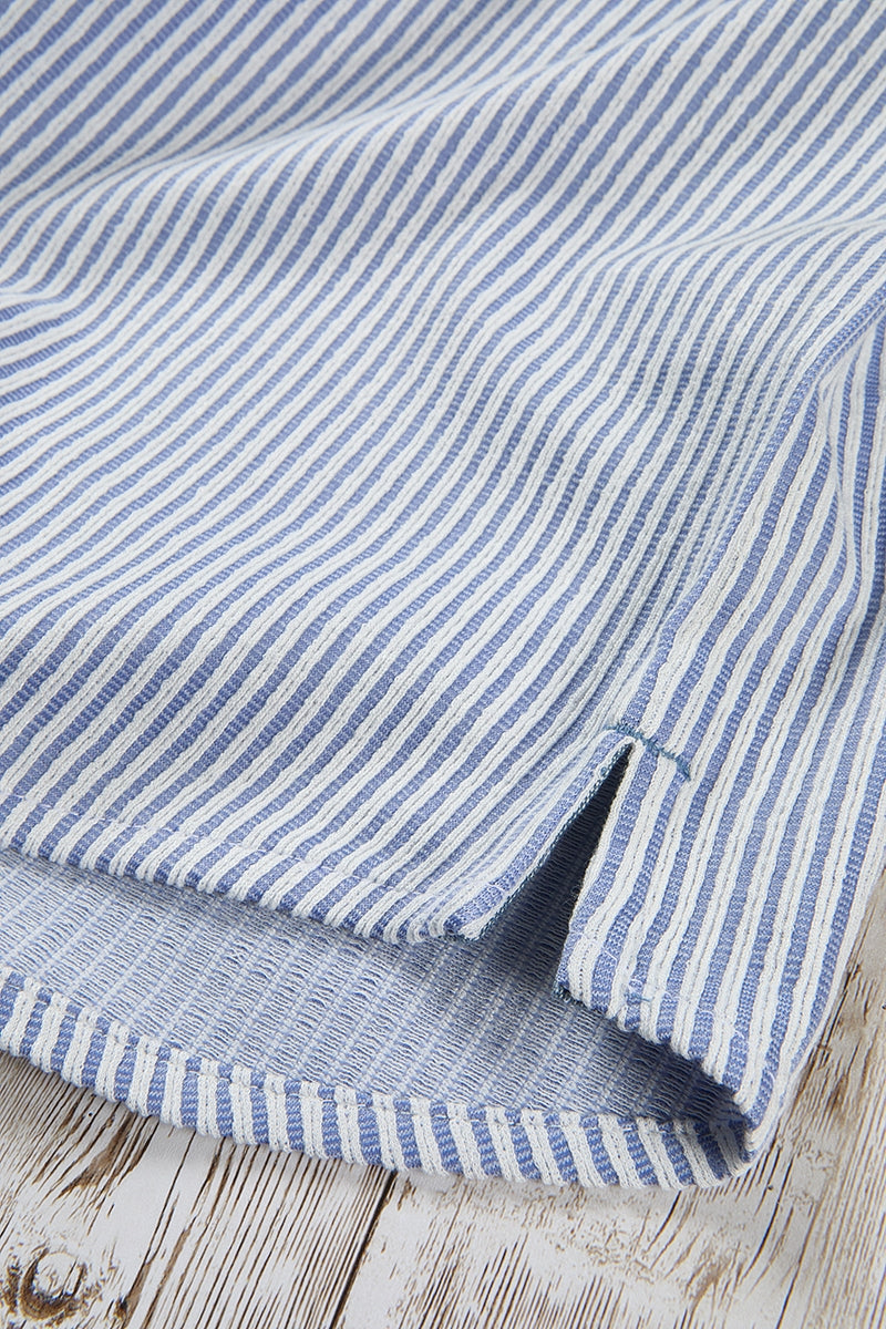 Wholesale,Nicoby Age of Wisdom, Nicoby Age of Wisdom Blue/White Textured Striped Shirt, Blue, Medium-43-TagM