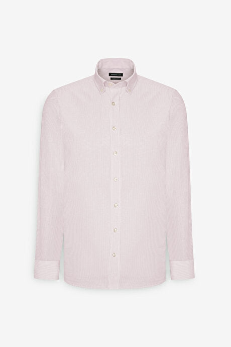 Wholesale,Altinyildiz Classics, Altinyildiz Classics Pink/White Striped Slim Fit Shirt, Pink, Small-38-TagS