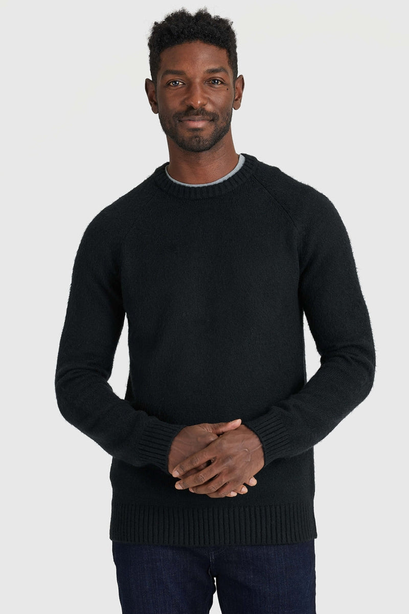 Faire,True Classic, True Classic Black Crew Neck Sweater, Black, Large-44-TagL