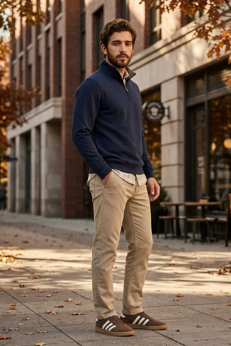 Wholesale,Scott Barber, Scott Barber Navy Zip Mock Pullover, Blue, Medium-44-TagMLarge-48-TagLExtra Large-52-TagXLExtra Extra Large-56-TagXXL