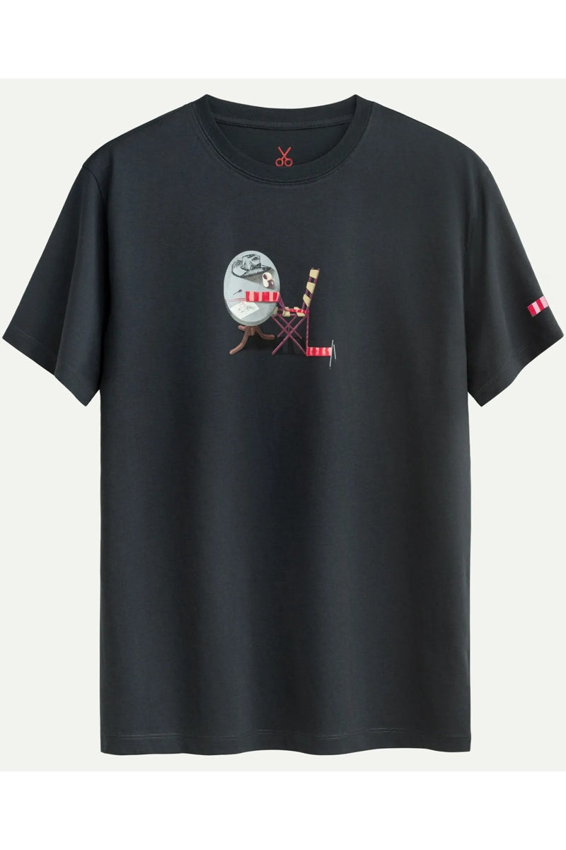 Wholesale,KAFT, KAFT Faded Black Knitting Chair Design Print T-Shirt, Black, Small-41-TagSMedium-44-TagMLarge-46-TagLExtra Large-48-TagXLExtra Extra Large-51-TagXXL