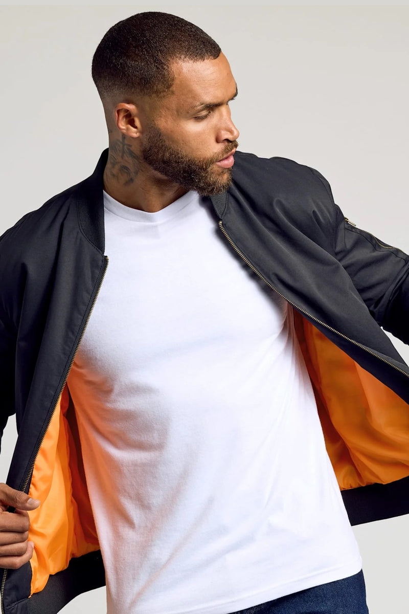 Faire,True Classic, True Classic Carbon Black Bomber Jacket, Black, Medium-44-TagMLarge-46-TagLExtra Large-50-TagXLSmall-40-TagSExtra Extra Large-54-TagXXL