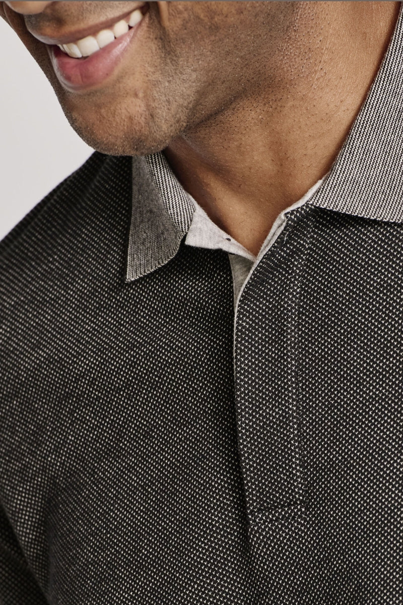 Wholesale,Johnston & Murphy, Johnston & Murphy Charcoal Birdseye Tonal Polo, Grey, Extra Large-50-TagXL