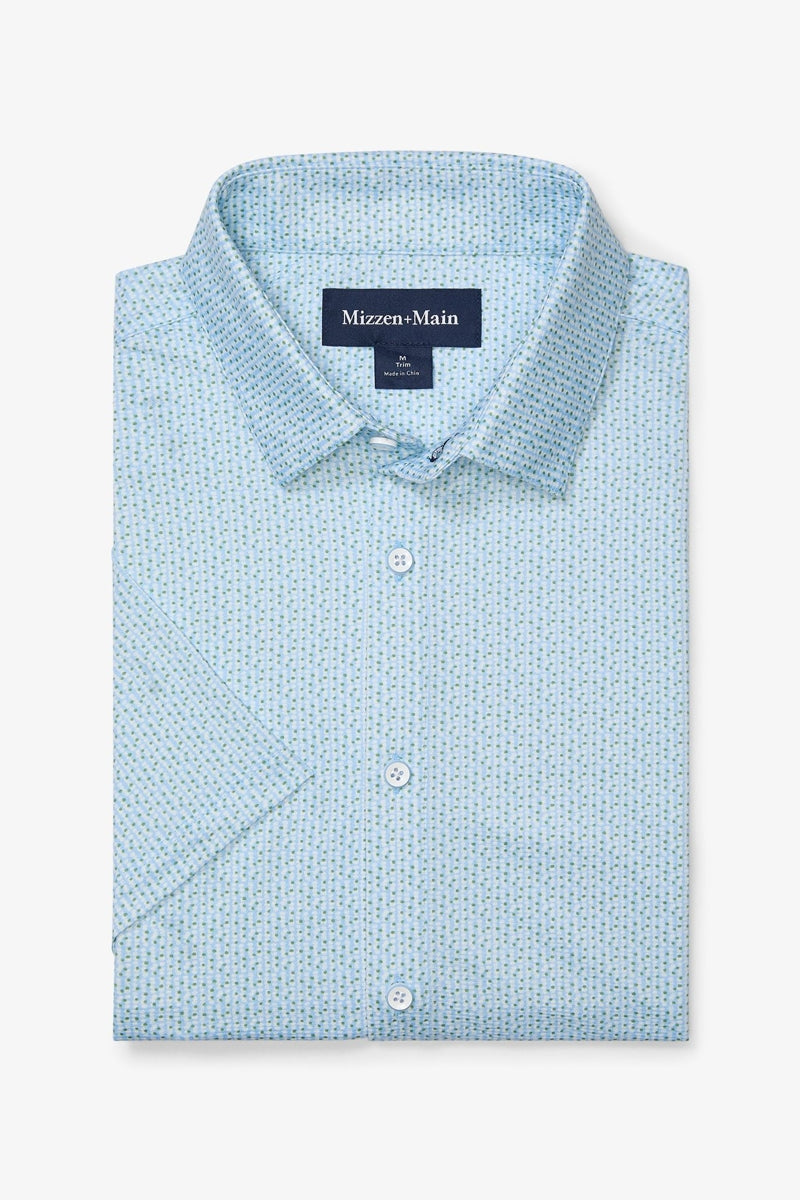 Wholesale,Mizzen + Main, Mizzen + Main Light Blue Circle Montage Classic Fit Shirt, Blue, Extra Extra Large-56-TagXXL