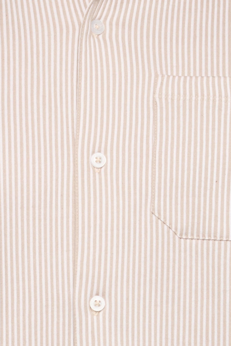 Wholesale,Signal Clothing, Signal Clothing Beige with White Striped Textured Shirt, Tan, Medium-46-TagM