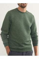 Marine Layer Olive Corbet Quilted Sweatshirt