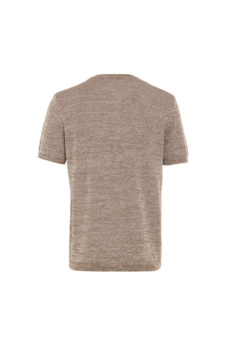 Wholesale,American Heritage, American Heritage Brown Melange 2 Tone Knit Henley, Brown, Medium-44-TagM