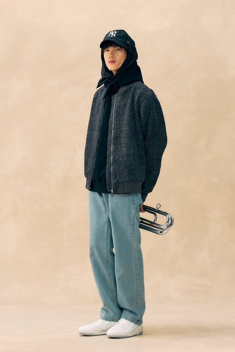 Wholesale,Kuwalla, Kuwalla Charcoal Plush Bomber Jacket, Grey, Small-44-TagSMedium-46-TagMLarge-48-TagLExtra Large-50-TagXLExtra Extra Large-54-TagXXL