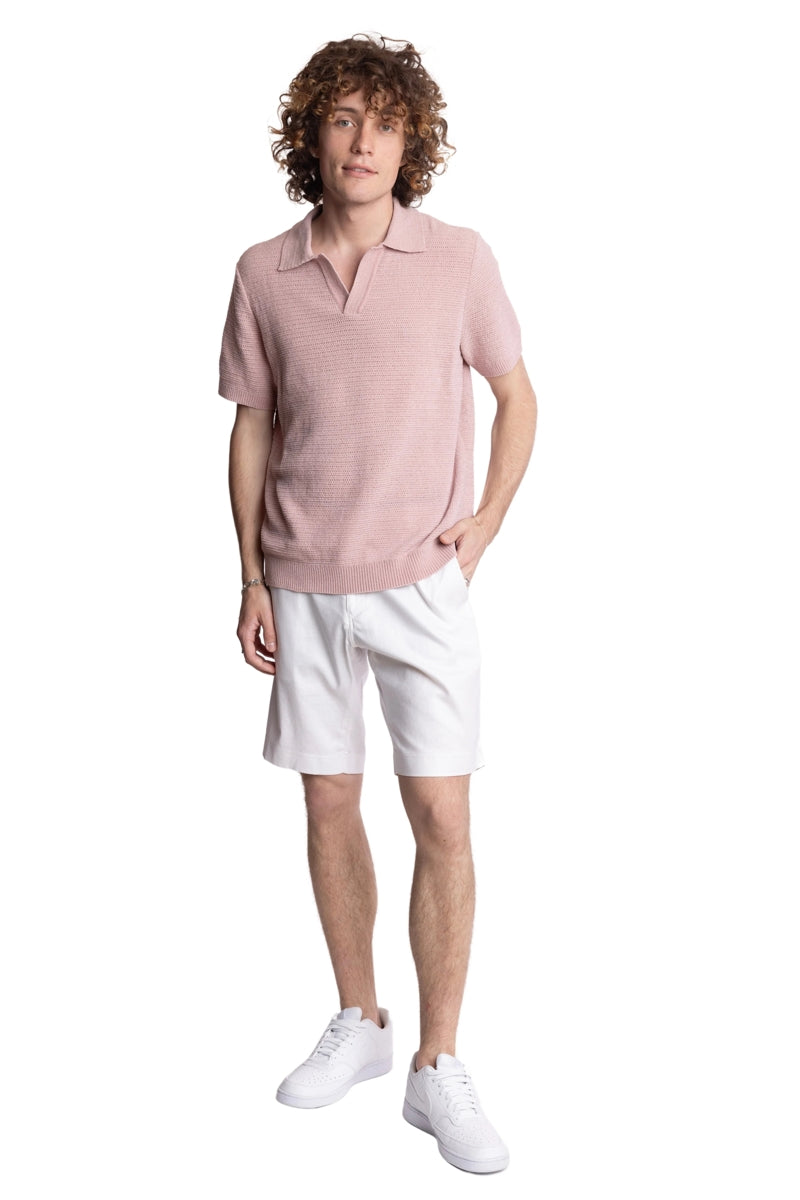 Wholesale,Paisley & Gray, Paisley & Gray Dusty Pink Chenille Open V Polo, Pink, Extra Large-46-TagXL