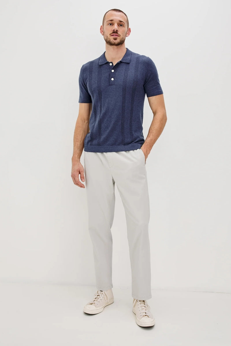 Wholesale,Rails, Rails Indigo Denim Striped Knit Polo, Blue, Small-39-TagSMedium-41-TagMLarge-43-TagLExtra Large-46-TagXL