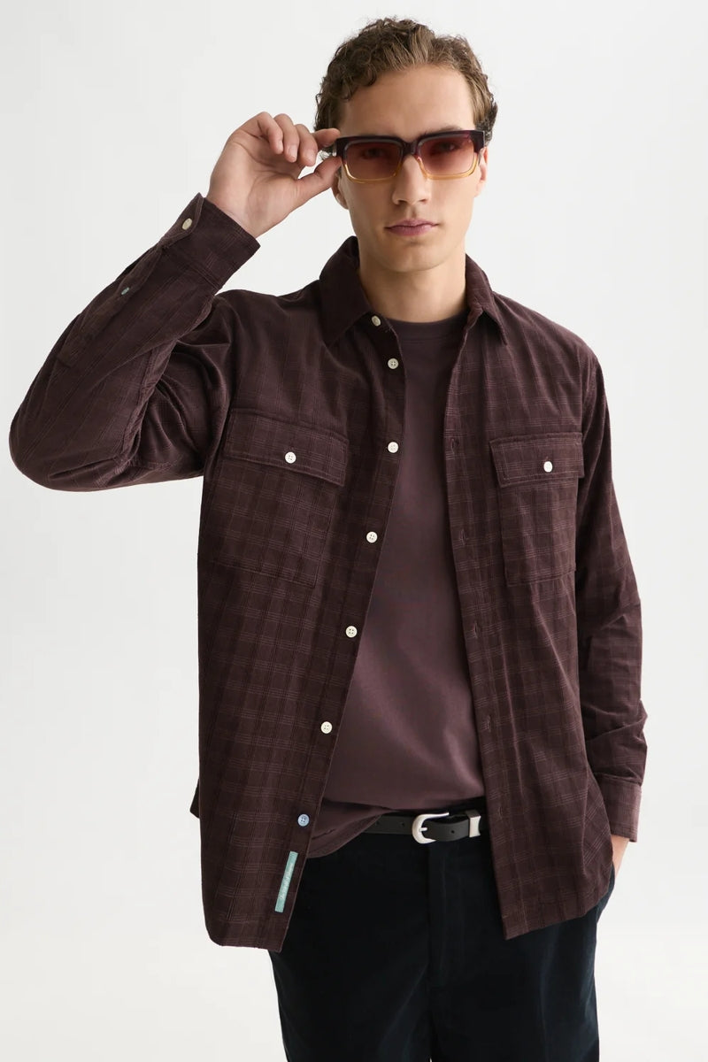 Wholesale,Scotch & Soda, Scotch & Soda Brown Corduroy Checked Overshirt, Brown, Small-44-TagSMedium-46-TagMLarge-48-TagLExtra Large-51-TagXLExtra Extra Large-54-TagXXL