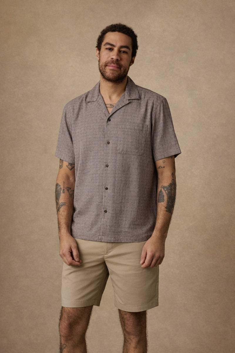 Wholesale,Faherty, Faherty Burgundy Wood Check Camp Shirt, Red, Large-46-TagL