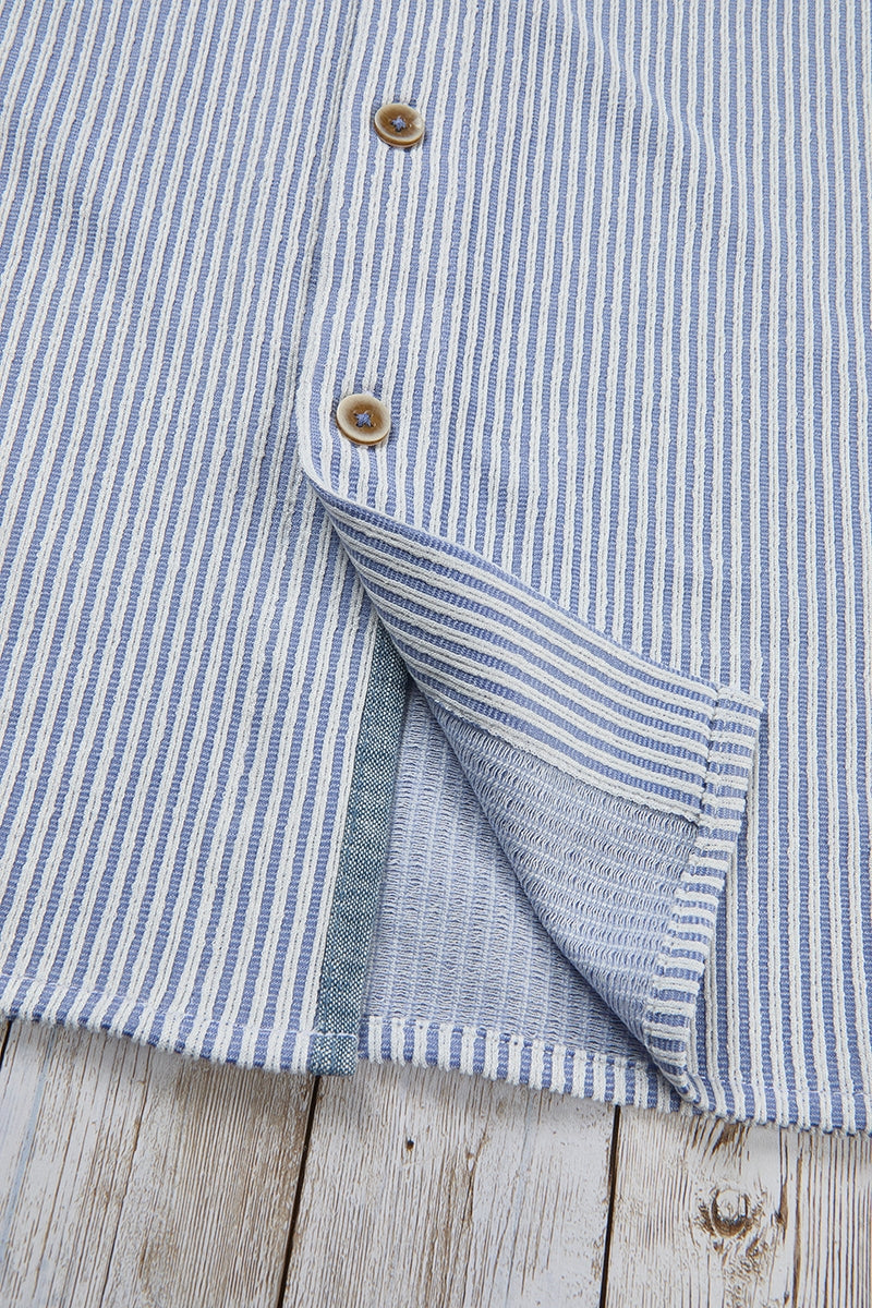 Wholesale,Nicoby Age of Wisdom, Nicoby Age of Wisdom Blue/White Textured Striped Shirt, Blue, Medium-43-TagM