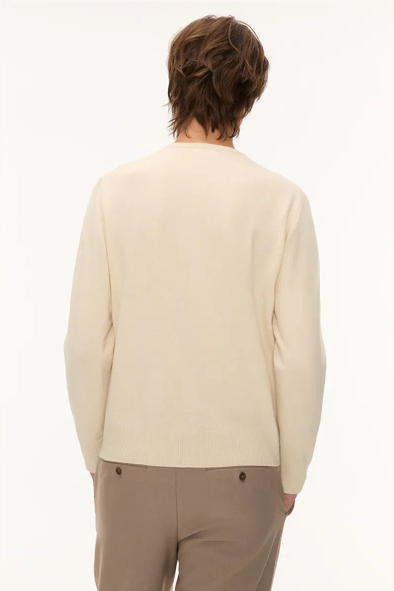 Direct From Brand,FYNE, FYNE Cream Knit Henley, Cream, Large-43-TagL