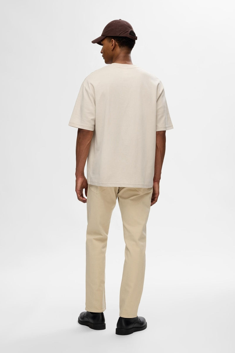 Wholesale,Selected Homme, Selected Homme Oatmeal Dropped Shoulders T-Shirt, Tan, Medium-46-TagMLarge-48-TagLExtra Large-50-TagXLSmall-44-TagSExtra Extra Large-52-TagXXL