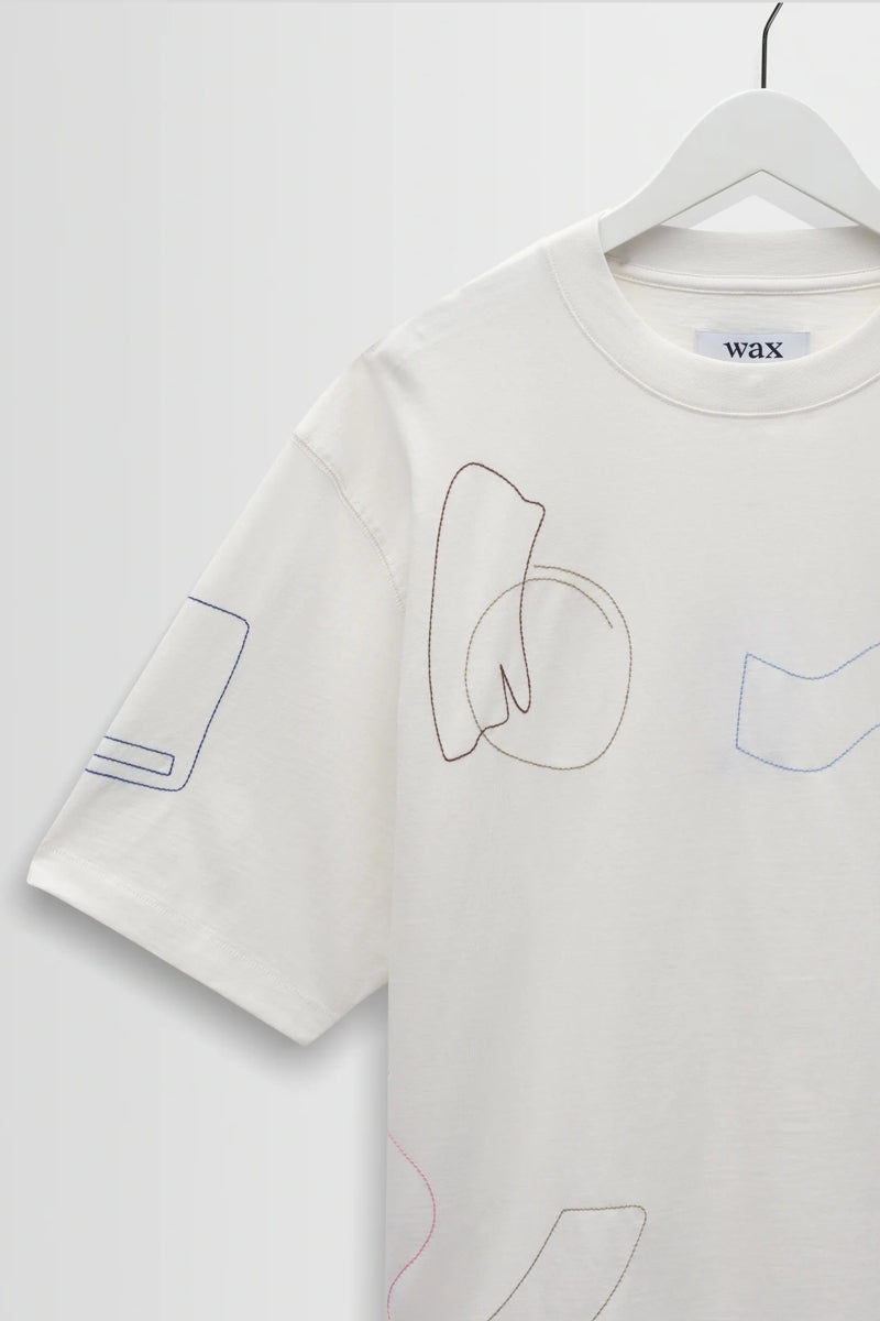 Wholesale,Wax London, Wax London Ecru Organic Cotton Embroidered Shapes T-Shirt, Cream, Small-44-TagSMedium-46-TagMLarge-48-TagLExtra Large-50-TagXLExtra Extra Large-52-TagXXL