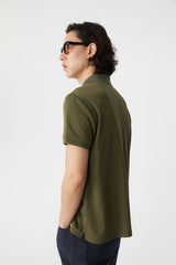 FYNE Olive Green Antibacterial Performance Short Sleeve Polo