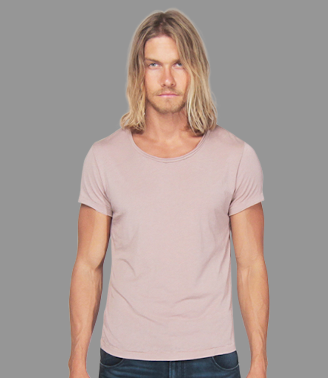 Wholesale,Reese De Luca, Reese De Luca Rose Mauve Burnout Jersey Scoop Neck T-Shirt, Pink, Medium-42-TagM