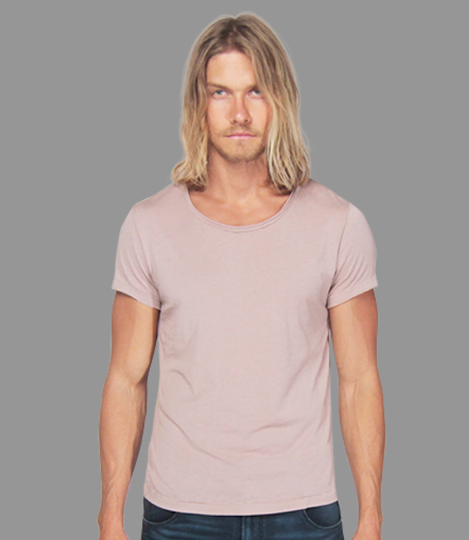 Reese De Luca Rose Mauve Burnout Jersey Scoop Neck T-Shirt