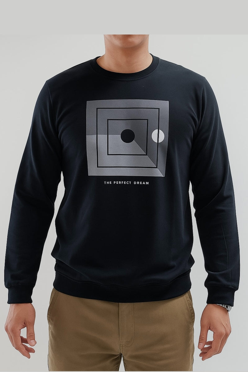 Wholesale,Jakamen, Jakamen Black Graphic Print Long Sleeve Sweatshirt, Black, Large-44-TagL