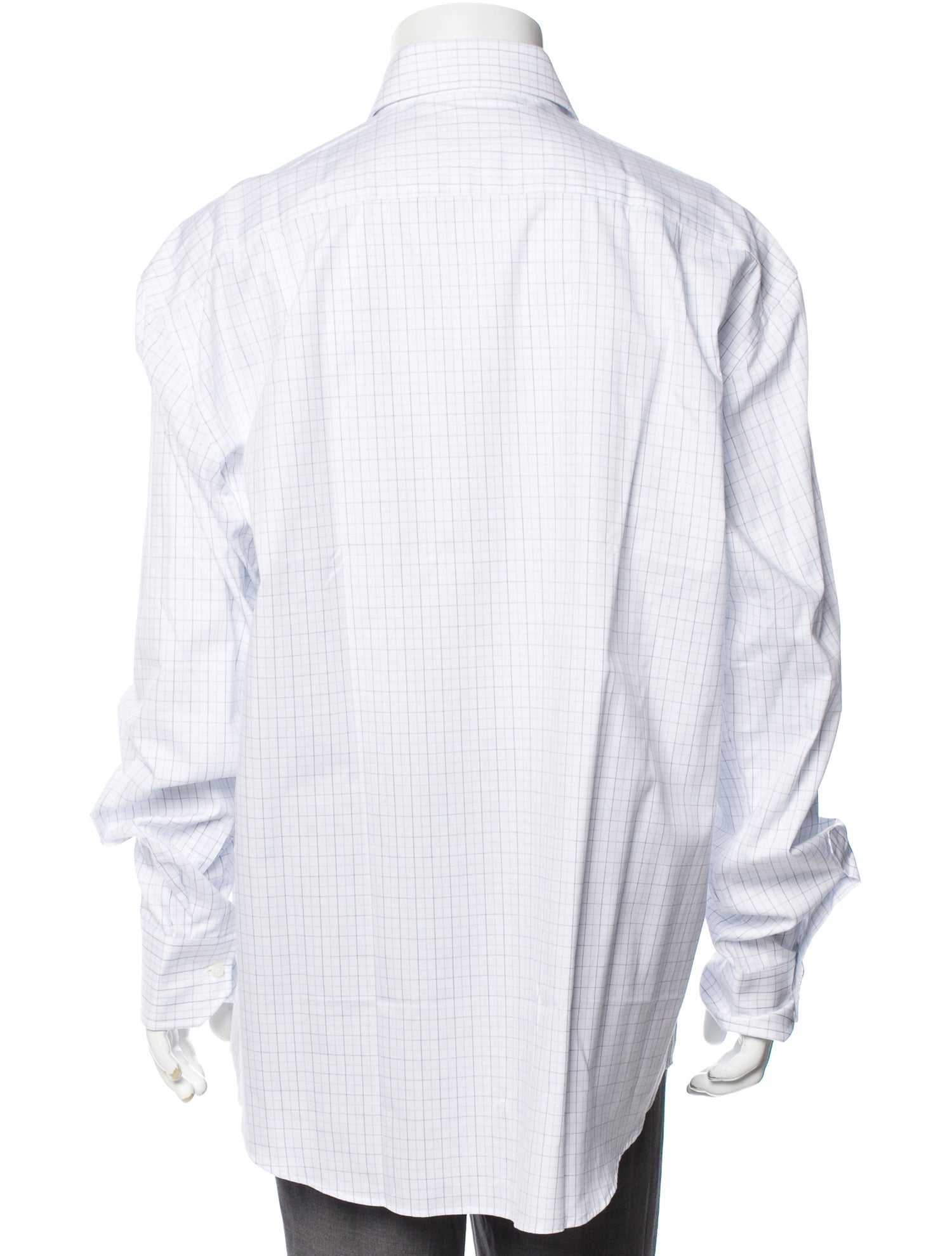 RealReal,Missoni, Missoni White Stripped Long Sleeve Dress Shirt with Two-Button Mitered Cuffs, White, Extra Extra Large-54-TagXXL
