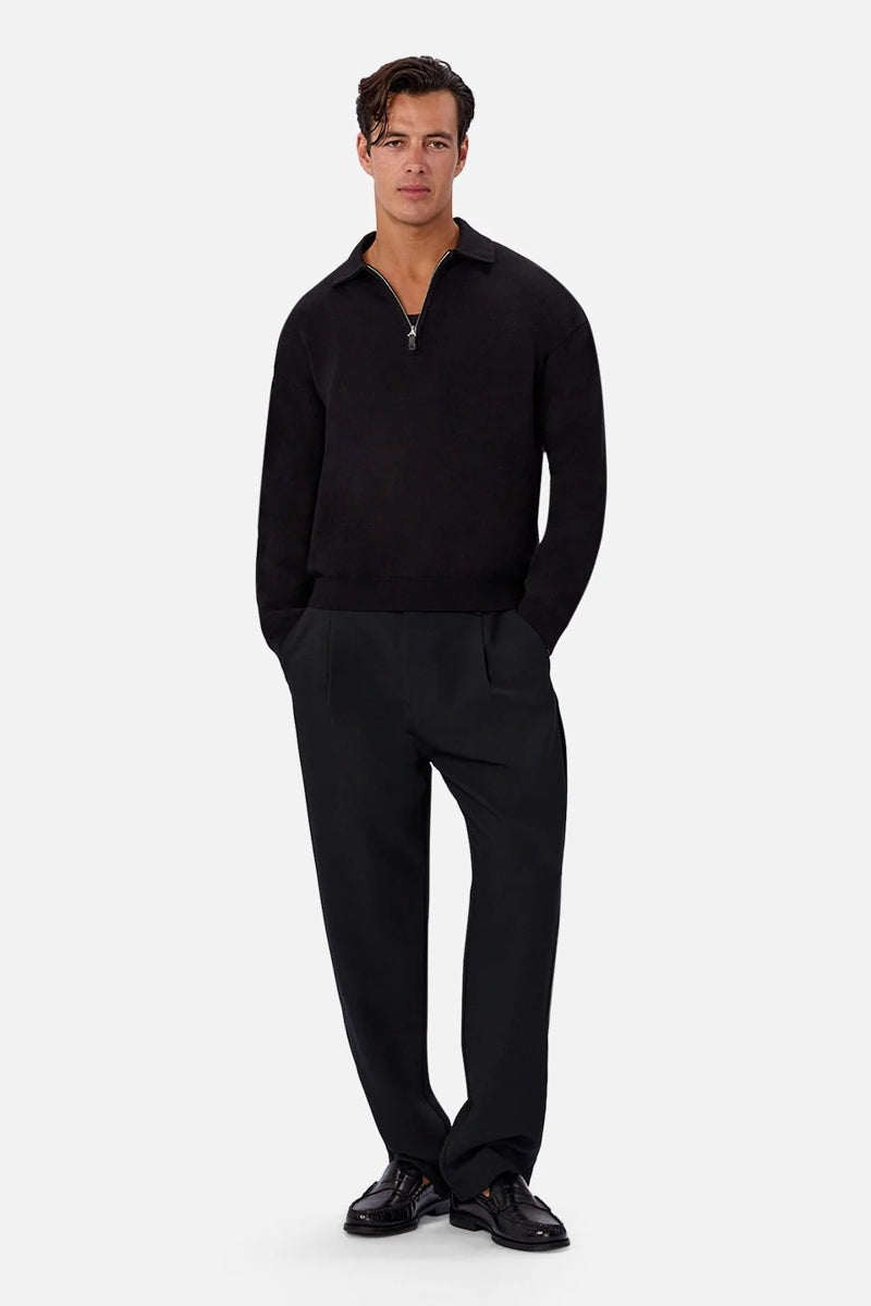 Wholesale,INDUSTRIE AUSTRALIA, INDUSTRIE AUSTRALIA Black Knit Qtr Zip, Black, Large-50-TagL