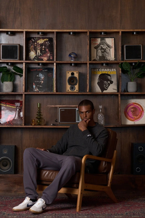 Kuwalla Navy Textured Marled Thermal Sweater