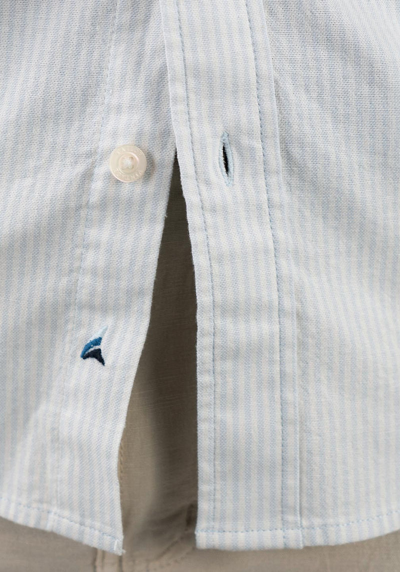 Brand Partner,Tailor Vintage, Tailor Vintage Sky Blue/White Stripe Airotec Stretch Long Sleeve Shirt, Blue, Medium-44-TagMExtra Large-51-TagXLExtra Extra Large-55-TagXXLLarge-47-TagL