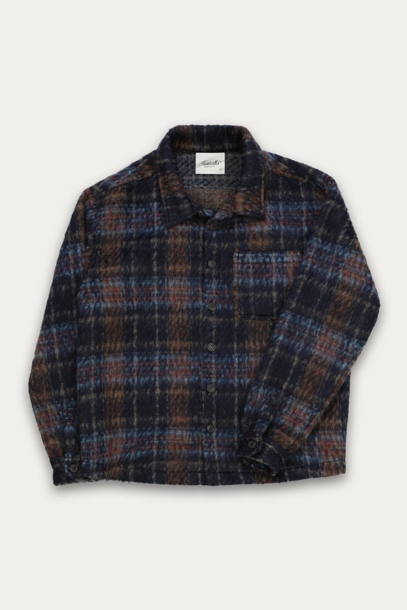 Wholesale,Kuwalla, Kuwalla Navy/Brown Plaid Soft Faux Mohair Shacket, Blue, Extra Large-50-TagXL