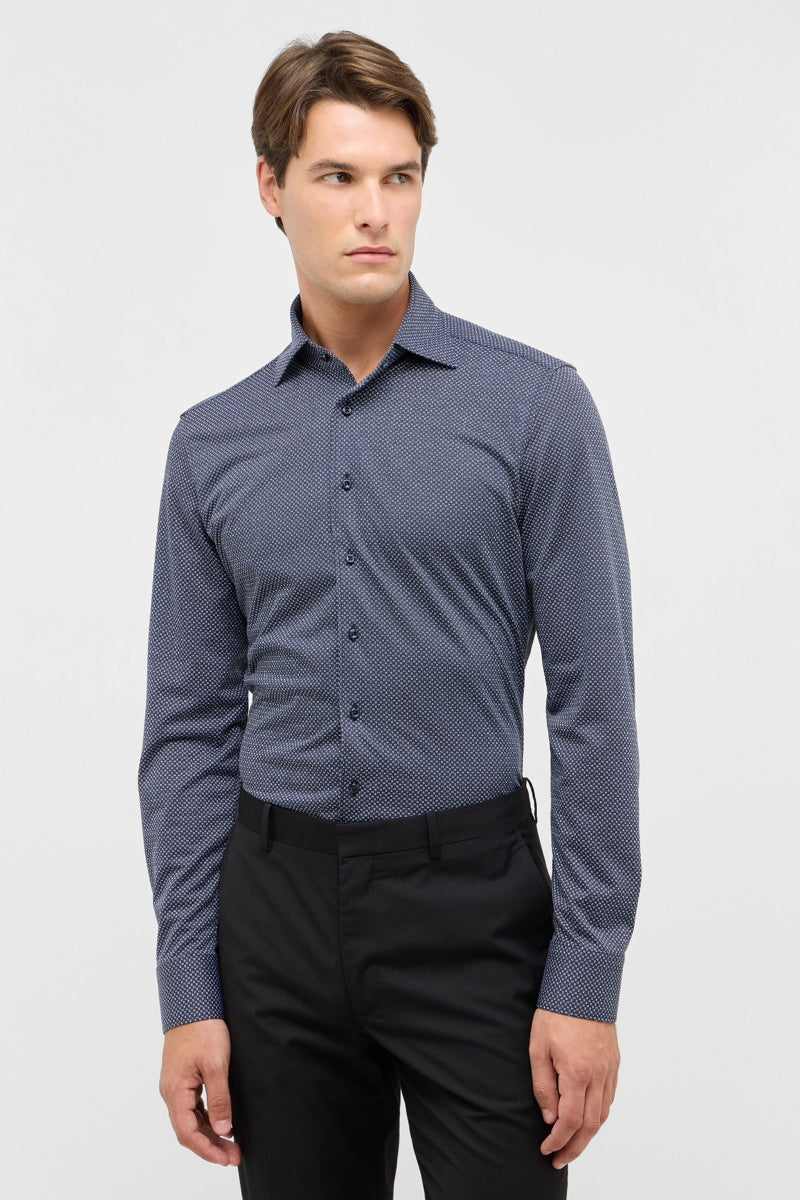 Wholesale,1863 by Eterna, 1863 by Eterna Grey Black Geo Japanese Knit Slim Fit Shirt, Black, Large-45-Tag16