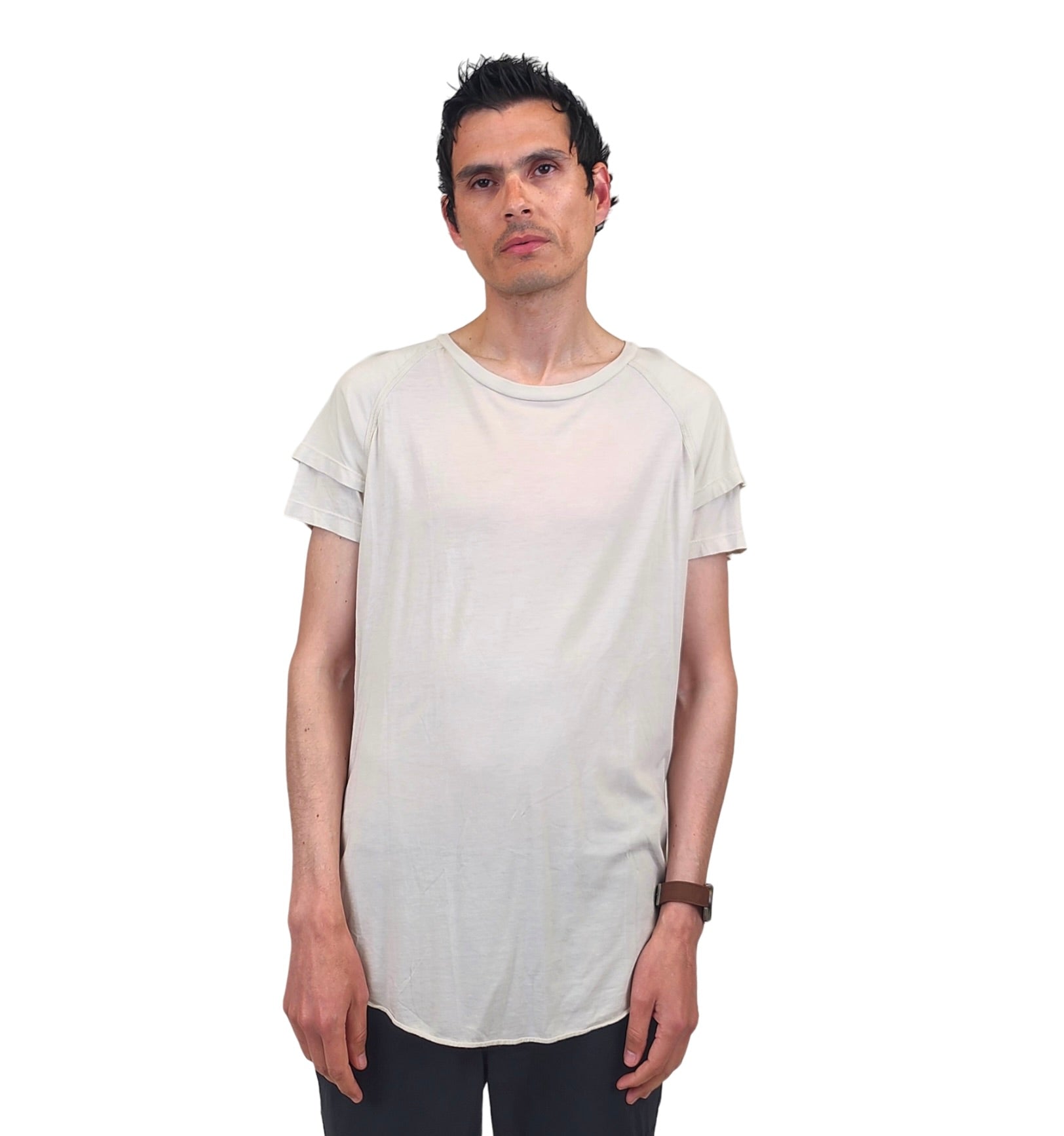 Wholesale,Reese De Luca, Reese De Luca Vanilla Double Sleeve T-Shirt, White, Medium-42-TagM