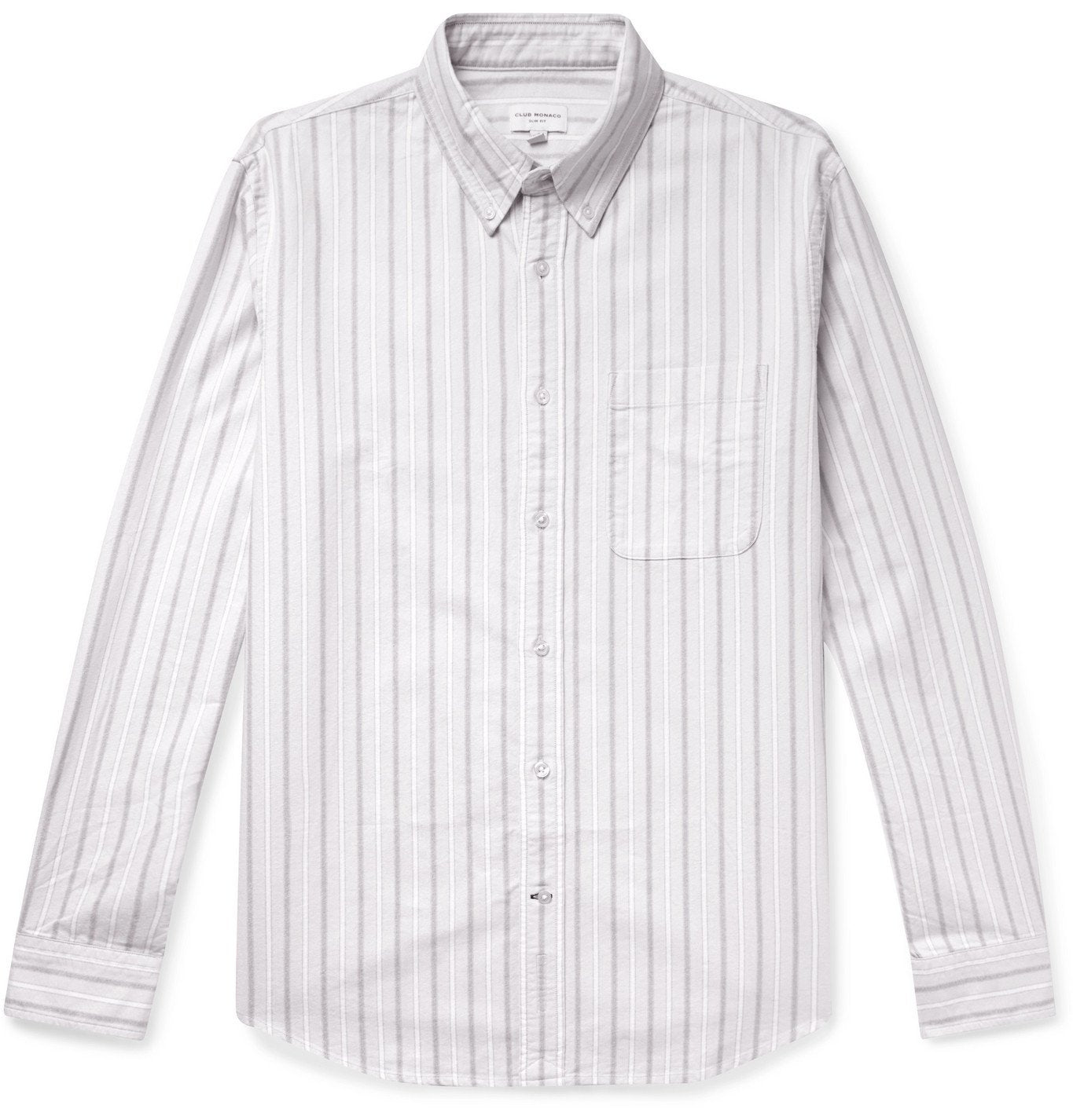 GILT,Club Monaco, Club Monaco Light Grey Multi Stripe Oxford Shirt, Grey, Medium-44-TagM