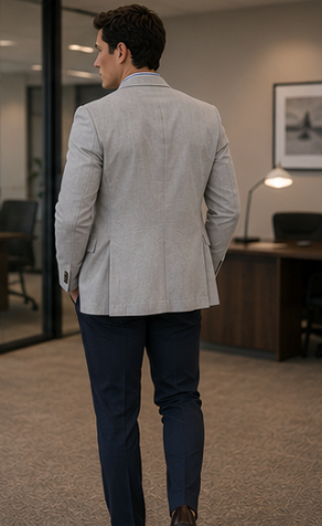 Wholesale,Luchiano Visconti, Luchiano Visconti Stone Performance Stretch Blazer, Grey, Extra Large-46-Tag46