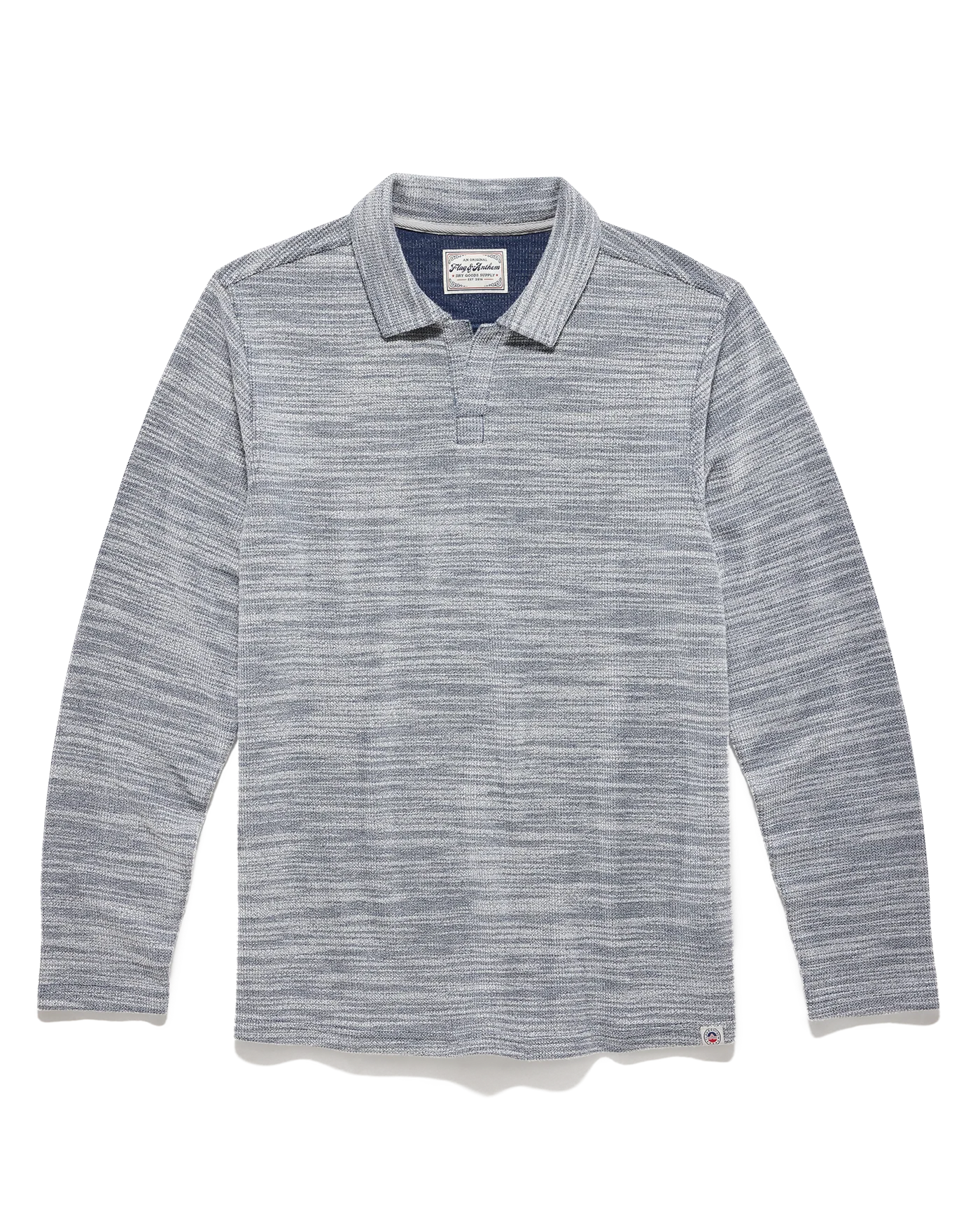 Faire,Flag & Anthem, Flag & Anthem Heather Grey Knit Polo, Grey, Medium-44-TagM