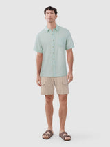 Surfside Supply Green 2 Tone Cotton Slub 1 Pocket Short Sleeve Shirt