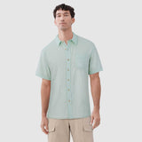 Surfside Supply Green 2 Tone Cotton Slub 1 Pocket Short Sleeve Shirt