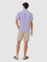 Surfside Supply Violet 2 Tone Cotton Slub 1 Pocket Short Sleeve Shirt