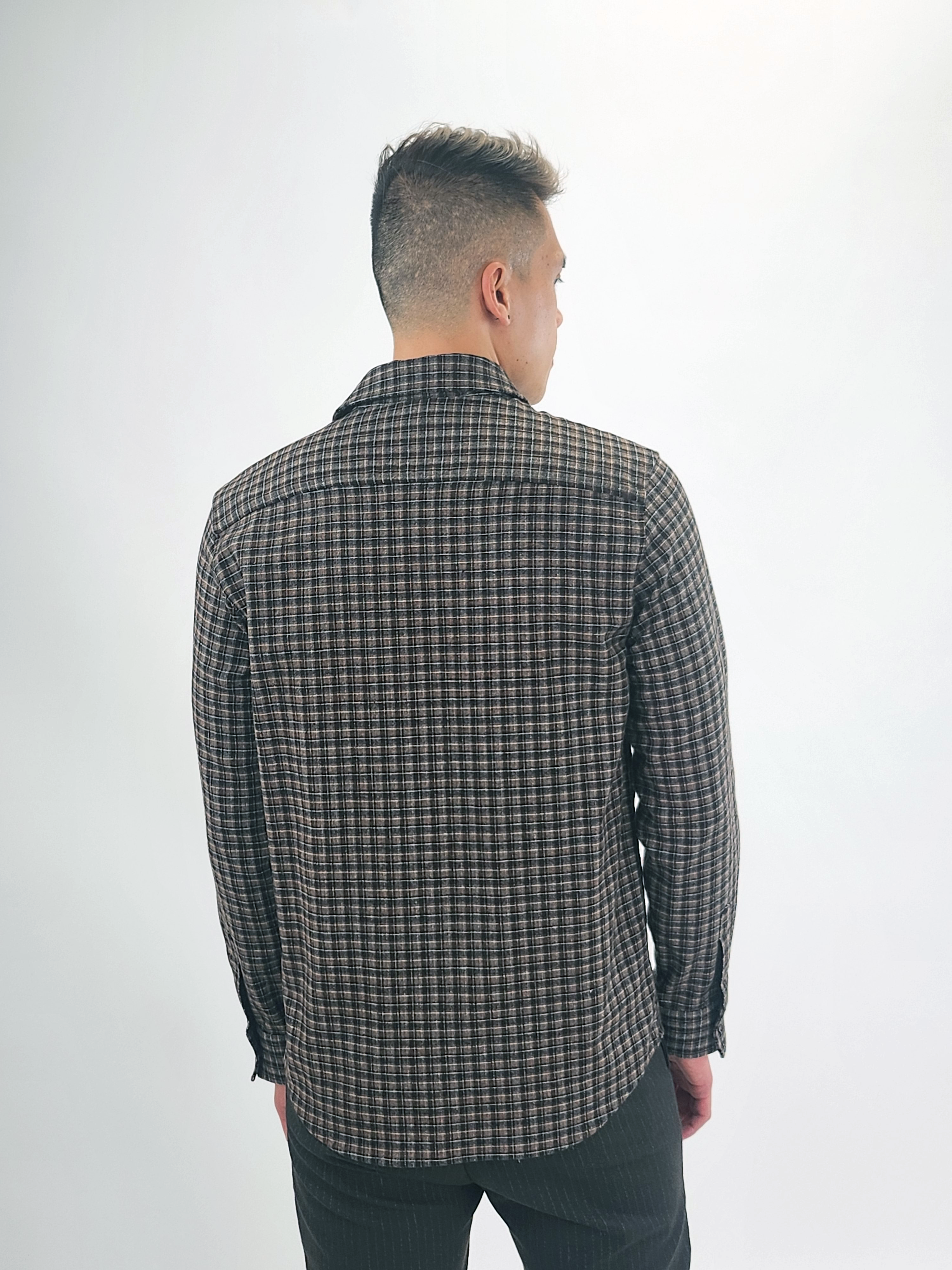 The RealReal,APC, A.P.C. Brown Plaid Wool Overshirt, Brown, Small-41-TagS