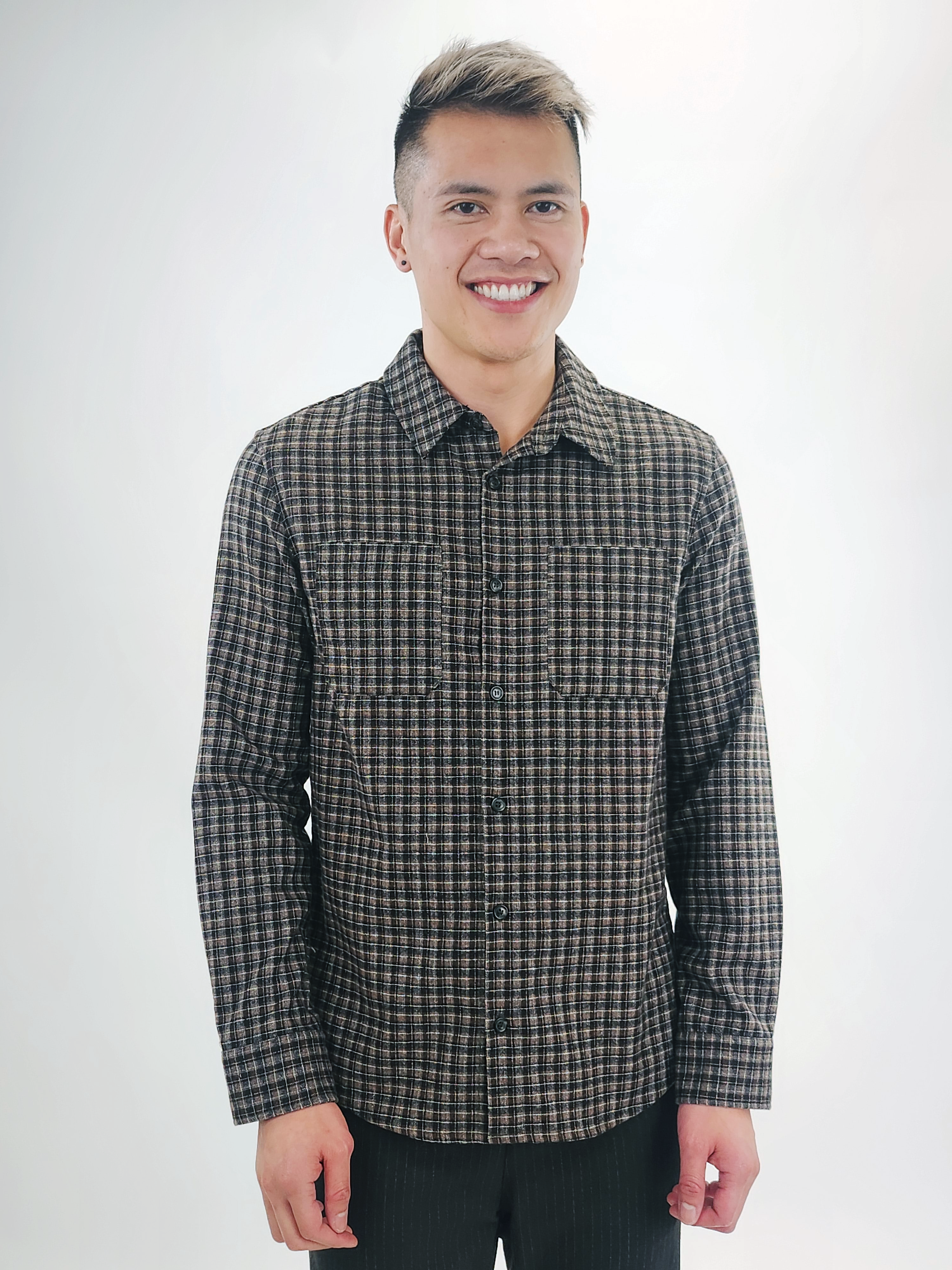 The RealReal,APC, A.P.C. Brown Plaid Wool Overshirt, Brown, Small-41-TagS